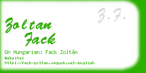 zoltan fack business card